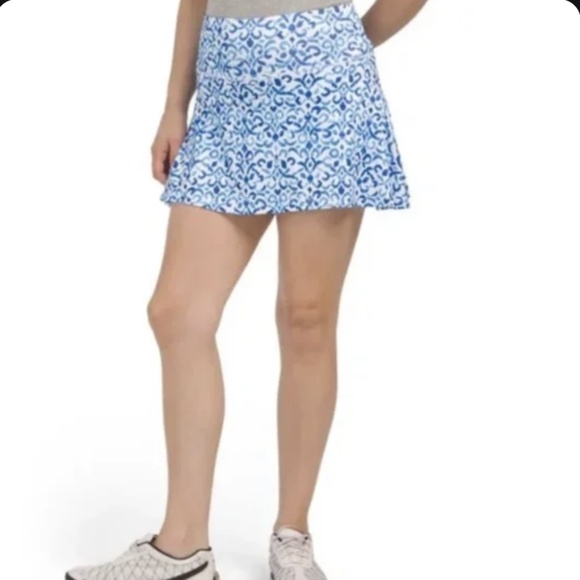 Gottex Pants - GOTTEX Santorini Blue Godet Ruffle Tennis Golf Pickleball Skort S